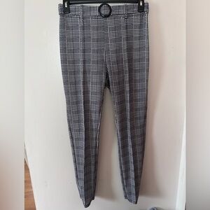SHEIN Black and White Plaid Trousers